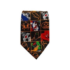 Looney Tunes Halloween Necktie Tie Bugs Bunny Tweety Bird Sylvester 3.75"x58"