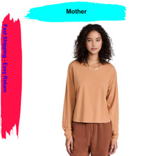  105 MOTHER Women's The Twister Crop Tee, Sandstone, Tan, S