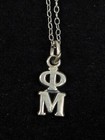 Phi Mu Sorority Sterling Silver 925 Dainty Necklace 18 inches