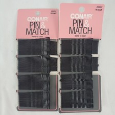 Two Packs Conair Pin  Color Match Bobby Pin BLACK 90 ea  180 NEW FREE SHIP