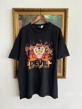 Vintage 1998 Taz Tazmanian Devil Made Me Do It Warner Bros Black T-shirt Sz XL