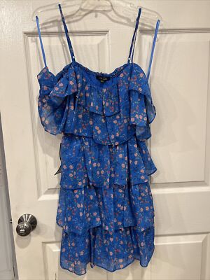Juniors' Floral Print Tiered Ruffled Fit & Flare Dress (Size 9/10) | eBay