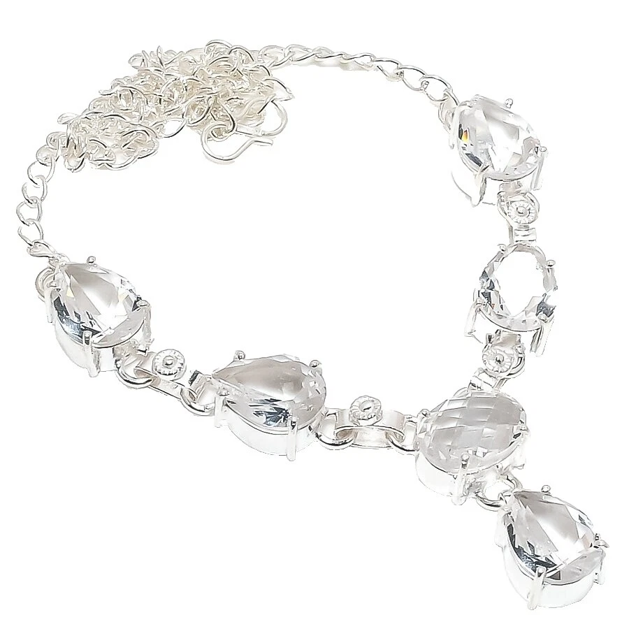 Extrato de Topázio Branco Fashion Colares e pingentes