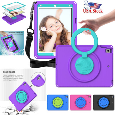 For iPad 5th 6th 7th 8th 9th Generation Shockproof Stand Case & Screen Protector