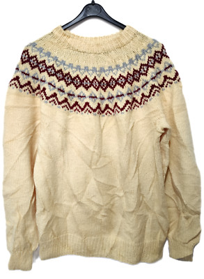 Vintage Pullover Gr. S / M Norweger Style Sweatshirt Strick Pulli Muster Unisex