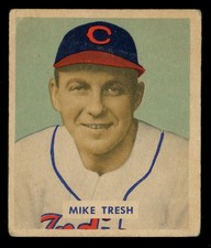 1949 Bowman #166 Mike Tresh Cleveland Indians Card FR-GD Range Creased (66905)