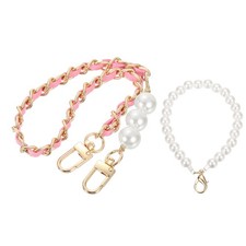 Purse Chain Strap, Replacement Strap with Phone Lanyard, 14 Inch, Gold  Pink