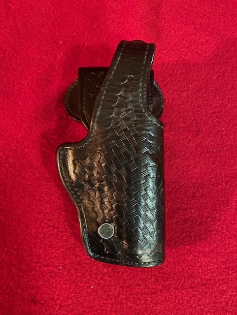 Davis Leather Police Holster Black RH Basket Weave 4500 S&W 5906 (#235A)