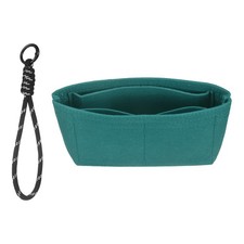 Purse Organizer Insert, Mini Felt Handbag with Strap, Lake Green