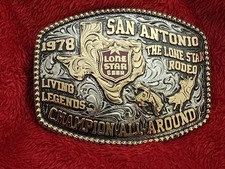 Rodeo  1978  Lone Star ALL AROUND Champion Trophy Buckle  San Antonio Tex  Rare  X56