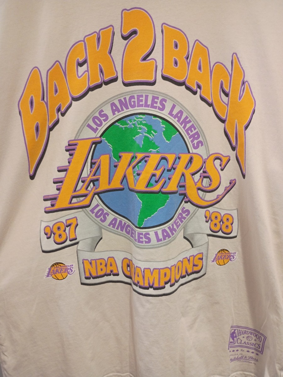 Back 2 Back LA Lakers 87 88 NBA Championship Mitchell & Ness size