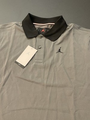Nike Jordan Brooklyn Polo Loose Fit Grey Black Men's Size Small