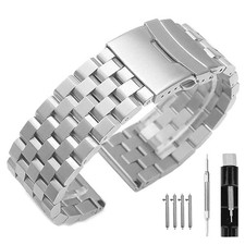 20mm Metal Watch Bands for Men Women Brushed Solid Stainless Steel Watch Band...