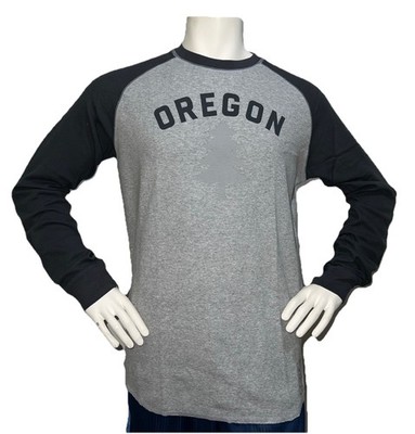 Nike Oregon Track Club OTC 77 Long Sleeve Raglan Shirt Mens L Gray Black Henley
