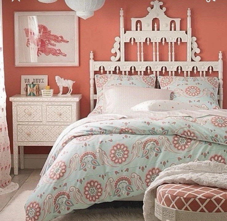 SERENA and LILY Annabel Duvet Cover Bird/Flower Pattern Twin With Euro Sham