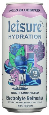Leisure Project Electrolyte Refresher Wild Blueberry 16Oz Beverage