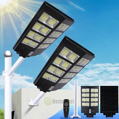 8000W Solar Powered Commercial Super Bright & Large Street Light Dusk to Dawn AA