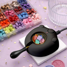 Electric Wax Seal Warmer, Black Wax Seal Kit with Spoon and Tweezers Great To...