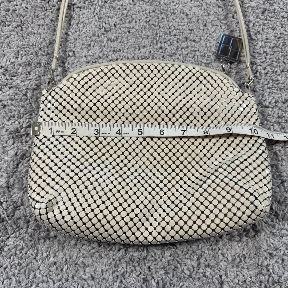 Сумочка через плечо Whiting & Davis металлическая сетка винтажный кожаный ремень  - Изображение 4 из 4