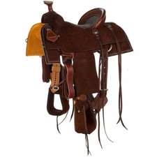 Western Leather Wade Tree A Fork Work Horse Saddle Ranch Roping Equestrian Tack