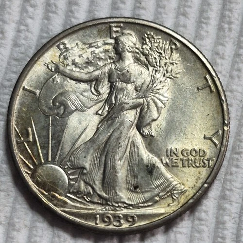 1939 P Liberty Walking Silver Half Dollar. Estimated Uncirculated 62. A0786.