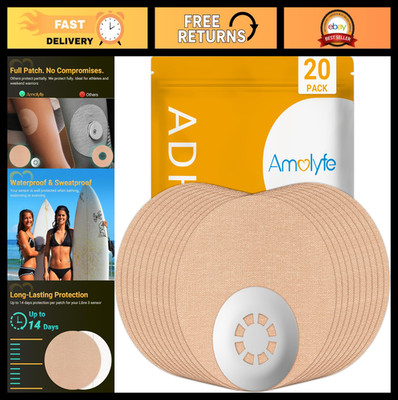 Waterproof CGM Sensor Covers 20-Pack, Bump-Proof Adhesive Patches for 14-Day Pro