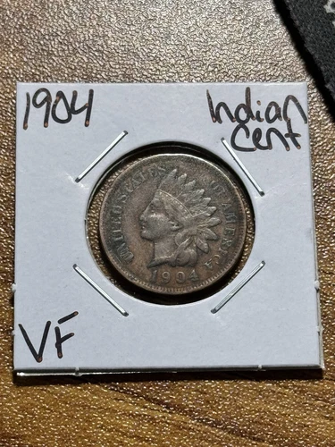 1904 Indian Head Cent Penny Nice VF Very Fine U.S. 1c Coin (Raw6007) (-T)