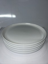 5 NEW Stax Living 10.5" Rimmed Plate Set Porcelain 2012 Old Stock White
