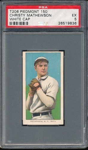 Christy Mathewson [White Cap] 1909 T206 Piedmont 150 card