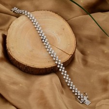 6.50Ct Round Lab Created Diamond Women's Tennis Bracelet 14k White Gold Plated