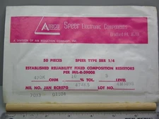 50 AircoSpeer RCR07G474KS 470K 10% 1/4W Carbon Comp. Resistors