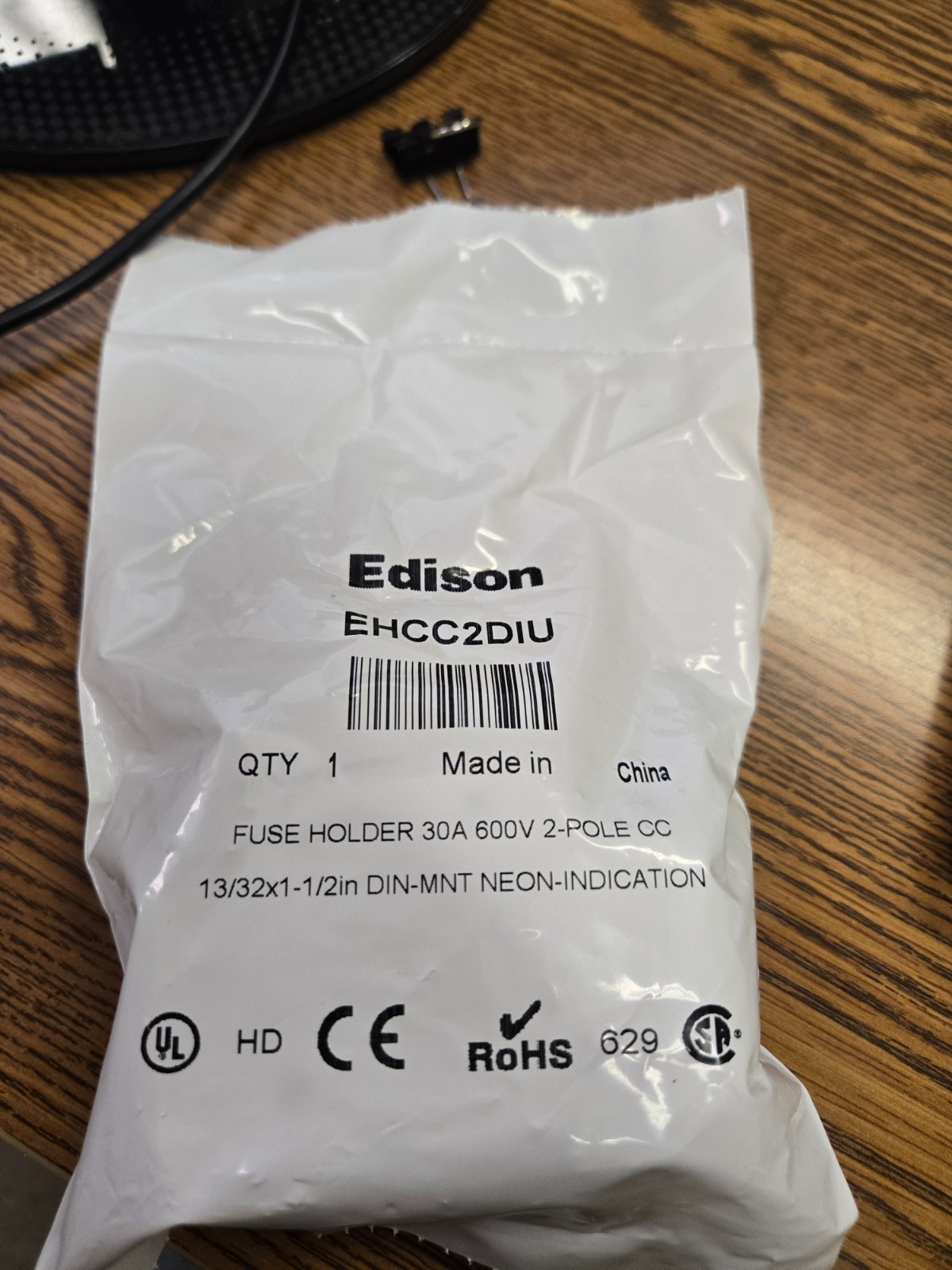 EDISON EHCC EHCC2DIU 2-POLE 30A FUSE HOLDER 600V 18-4 AWG