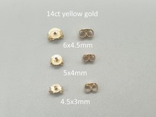 14ct Yellow Gold Butterfly Backs 14k 585 Solid Gold Stud Earring Scrolls 1 Pair