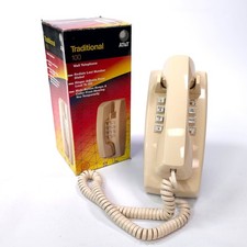 AT T Traditional 100 Wall Land Line Telephone Cream Untested