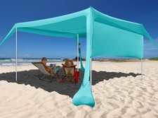 Beach Canopy Tent Shade with Sidewalls 10x10FT, 6.6FT Tall, UPF50 Sun Shelte...