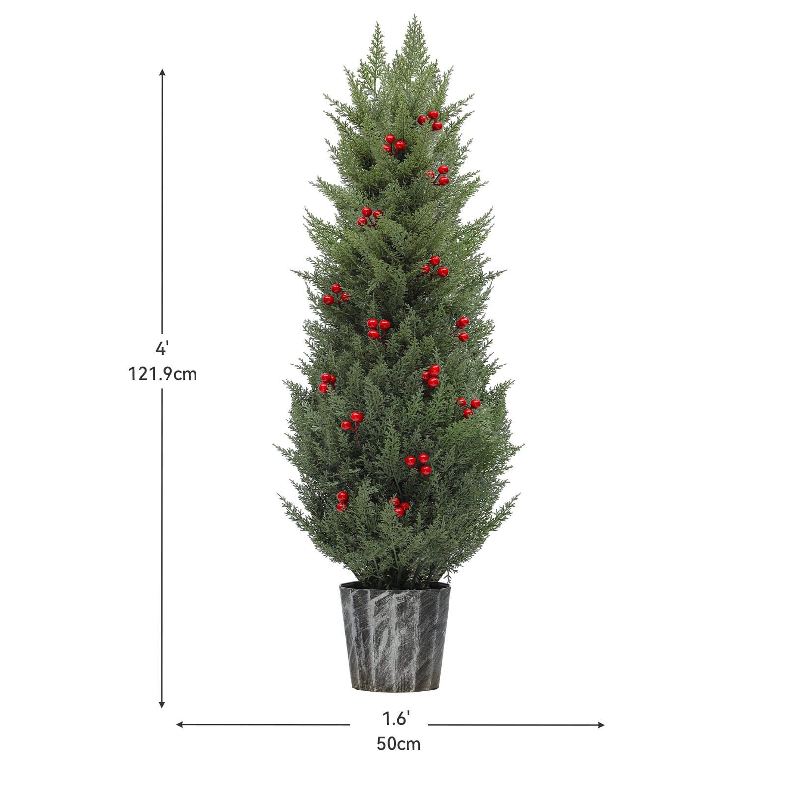 Uforic 4FT Artificial Topiary Tree ,Outdoor UV Resistant Artificial 