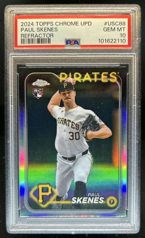 2024 Topps Chrome Update Paul Skenes Refractor Rookie RC #USC88 Pirates PSA 10