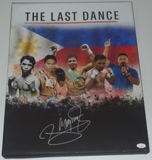MANNY PACQUIAO SIGNED AUTO'D 16X20 CANVAS PHOTO JSA COA HOF WBC WBO CHAMP A
