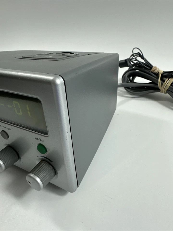 Boston Acoustics Recepter Radio AM FM Dual Alarm Clock Gray Works Tested - Image 3 of 4