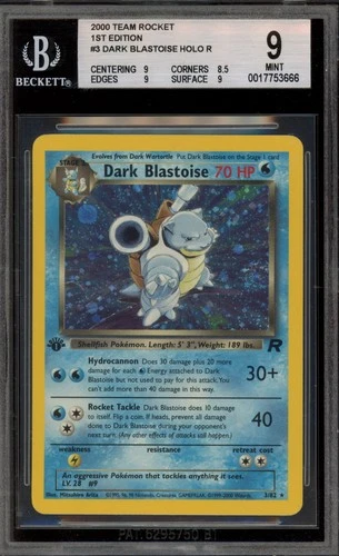 Pokemon Dark Blastoise Team Rocket 1st Edition Holo Rare #3 BGS 9 Mint