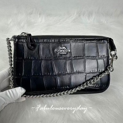Coach Nolita 19 With Chain Strap In Crocodile-embossed Leather