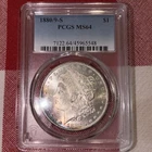 1880/9-S MORGAN Silver DOLLAR $1, PCGS MS64, Light Toning!