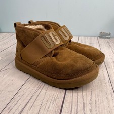UGG Kids Classic Ultra Mini Chestnut Suede Sheepskin Lined Boots SZ 4K