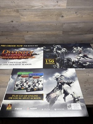 Divinity Original Sin Enhanced Edition GameStop Store Display Promo Poster 3pcs