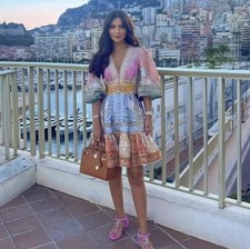 Zimmermann Anneke Dress Size 1 / 10 AU / 6 US Lantern Mini Linen Gold