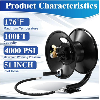 #ad Swivel Arm Pressure Washer Hose Reel 4000 PSI $193.59