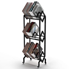 New Best Vinyl Record Storage Rack with 360Rotation Wheels,Record Holder for