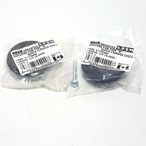Lotto 2 supporti abrasivi Keen 3" per dischi cambio rapido tipo "R" gambo 1/4" - Foto 1 di 6