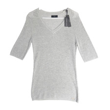 Tahari Cashmere Half Sleeve Lightweight Coastal Summer Sweater Womens S XS NWT