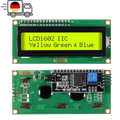 LCD 1602 I2C Grün Display HD44780 Anzeige Bildschirm 16x2 Arduino Raspberry Pi